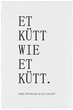 artboxONE Metall-Poster 20x30 cm Typografie Et kütt wie et kütt - Köln von Künstler AB1 Edition