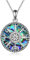 CUPENDA Wikinger Kompass Halskette Sterlingsilber Runen Vegvisir Anhänger Halskette Abalone Muschel Nordic Amulett Schmuck Geschenke für Frauen