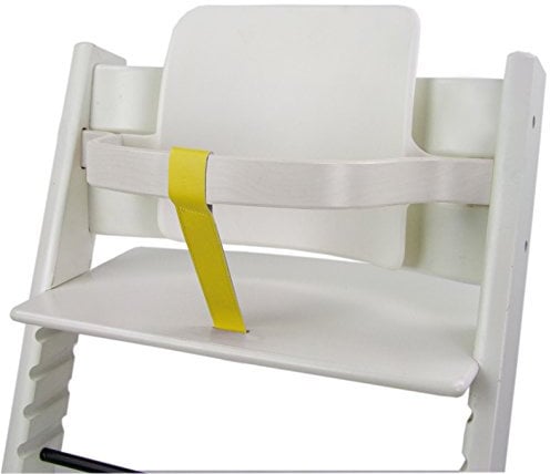 BambiniWelt Schrittgurt Tripp Trapp – Lederriemen aus Echtleder kompatibel mit Stokke Hochstuhl, weiches Öko-Leder, schadstofffrei & atmungsaktiv, abwaschbar & langlebig (gelb)