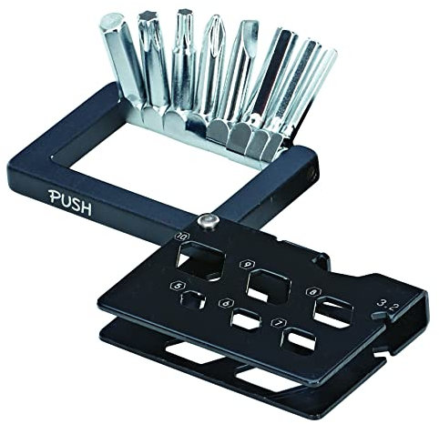 Prophete Multifunktionswerkzeug mit 21 Funktionen – Kompakt, Edelstahl, Sechskant-, Schraubenzieher, Flaschenöffner, Speichennippelspanner – Ideal für Fahrräder, E-Bikes und Reparaturen unterwegs