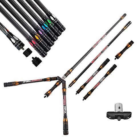 wolfman Tir à l'arc Set Stabilisateurs de Barre D'équilibre Amortisseur en Carbone Pure 3K Tige D'équilibre Barre 5 10 30 Barre en V pour Arc Classique de Compétition Arc à Poulies