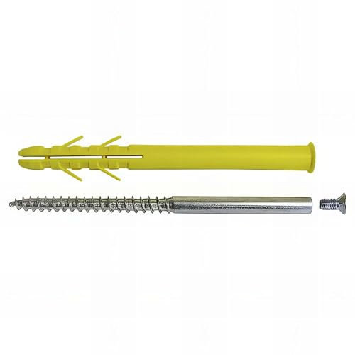 4 Fixations de rail de B.S.O. pour ITE - Chev. D. 10 x 200 mm + Vis D. 7 X 200 mm - Zingué