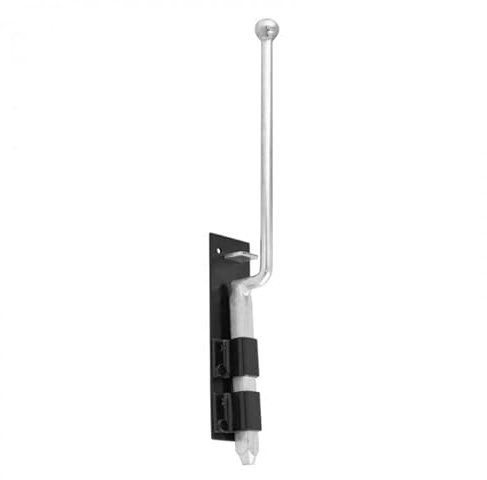 DMX - Federriegel Bolzenriegel Torriegel Schlossriegel Verrieglung Torschieber Türschieber Bodenschieber Türhalter für Gartentor, Fensterläden, Tore, Türen, 1 Stück - WRZ - Schwarz, 410x55x3,0 mm