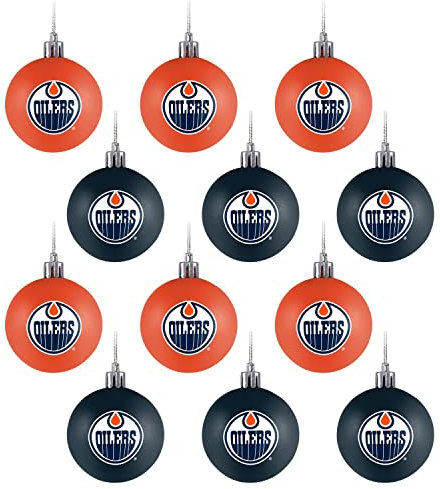 FOCO Edmonton Oilers 12er Set Xmas NHL Weihnachtskugeln