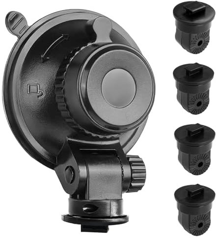 Sportway S504 Suction Cup Dash Cam Mount Holder (5th Gen) with 4pcs 360 Rotating Joints for Apeman Ssontong Biuone iZEEKER HaHoco and Most Other Car Dash Cameras