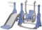BTM Slide for Children, 4 in 1 Children's Slide, Swing with Basketball Stand, Climbing Ladder, Swing, Slide, Garden Slide for Indoor and Outdoor Use., Blue, 140x118x82cm (PP304045AAB)