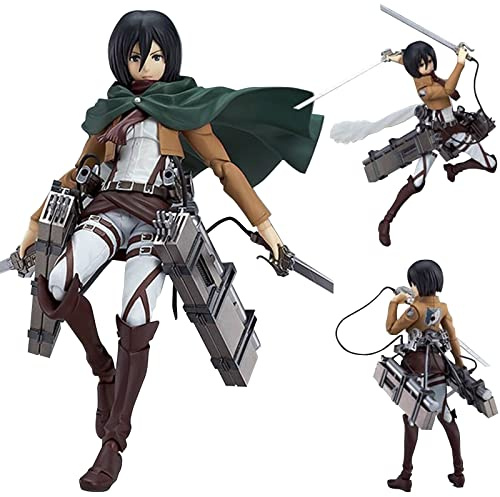 Zhongkaihua Eren Yeager Mikasa Levi Scout Regiment Actionfigur - 15 cm bewegliche Anime PVC Modell Puppe Dekoration Statue Ornament Geburtstagsgeschenk für Fan