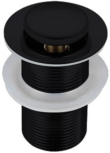 BALNEO Bouchon Évier Universel Click Cone Pop-Up Noir, Laiton, Antirouille, 4 Joints, Joint, Bonde, 61mm X G1 1/4, sans Trop-Plein, Click B