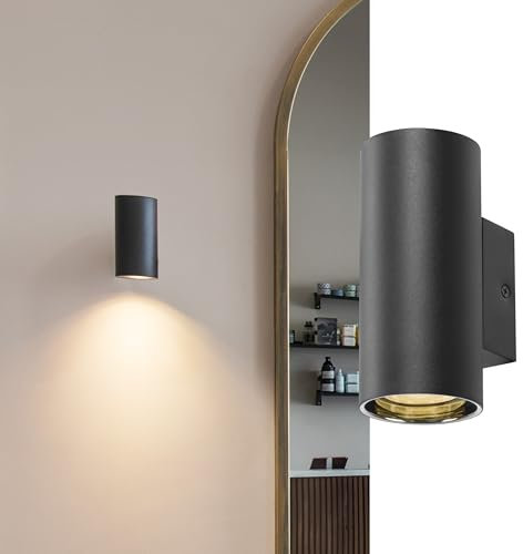 SLV ASTO TUBE | Wandleuchte, Aufbauleuchte, Innenbeleuchtung für Wohnzimmer, Schlafzimmer, Küche, Diele Kinderzimmer | Aluminium, zylindrisch, max. 1x10W, schwarz