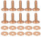 QUARKZMAN 10 Set Kupfer Nieten und Fräser 10x3.3x14mm Massiv Leder Kupfer Niete Verschluss für Leder Basteln Lieferungen Kupfer Ton