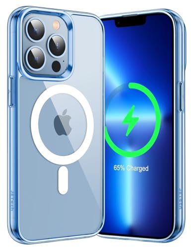 JETech Magnetic Case for iPhone 13 Pro 6.1-Inch Compatible with MagSafe Wireless Charging, Shockproof Phone Bumper Cover, Anti-Scratch Clear Back (Sierra Blue)