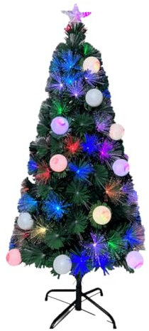Árbol de fibra óptica de 65 l, 60 cm, multicolor, 12 V/3,6 W