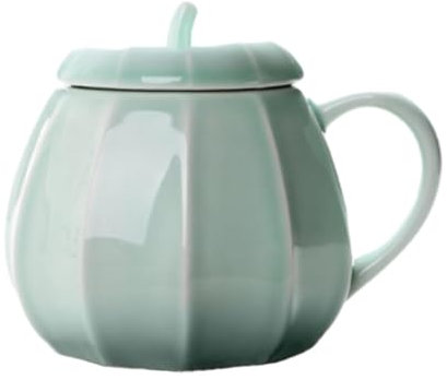 Taza de Calabaza de Halloween | Linda Taza de Calabaza de cerámica | Linda Taza de Calabaza | Taza de café Taza de Leche con Tapa | Tazas de té en Forma de Calabaza, Cuenco de Cereales, Caramelos y