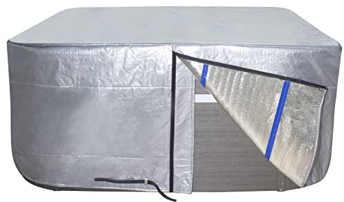 YUJHON Insulated Hot Tub Cover 170G Polyethylene Thermal Insulation Spa Cover Protector Waterproof Hot Tub Cover Replacement (83x83x35)