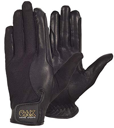 AK Solar Tech Sommer-Reithandschuhe aus weichem Leder mit atmungsaktivem Mesh AKRS-5021 (Schwarz, L)