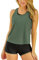 BOTCAM Tank Top Fendt Flacher Tankini, konservativer Tankini, Sport-Badebekleidung, dreiteiliges, geteiltes Badeanzug-Set Outdoor Uhr (Green, M)