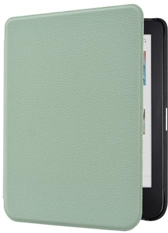 DMLuna Case for Kobo Clara BW (Model N365) / Kobo Clara Colour (Model N367) 6 2024 Release, Ultra Slim Lightweight Premium PU Leather Cover with Auto Sleep/Wake Function, Agave Green