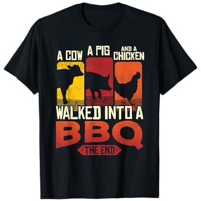 Funny BBQ Grilling Humor Design Cow Pig Chicken For Grillers T-Shirt