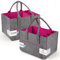 Eurhomewit Filztasche Einkaufstasche mit Fächern, Filztasche Groß 30L Faltbar und Robust Filz Einkaufskörbe Flaschentasche Kaminholztasche Kleiderkorb Spielzeugtasche (Magenta/2 Stücke)