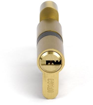 IFAM Cylindre Start STSP3030L - Serrure de sécurité cylindrique - Surface en laiton - 30 x 30 mm - Plomb - Avec 3 clés dentelées en acier nickelé - Cylindre profilé européen - Portes intérieures et