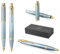 Parker IM Rituals Grey Chrome Kugelschreiber und Füllfederhalter mit Gravur | Premium Stift | Geschenkbox | personalisiert | Geburtstag (Druckkugelschreiber + Füllfederhalter, TURQUOISE GREEN)