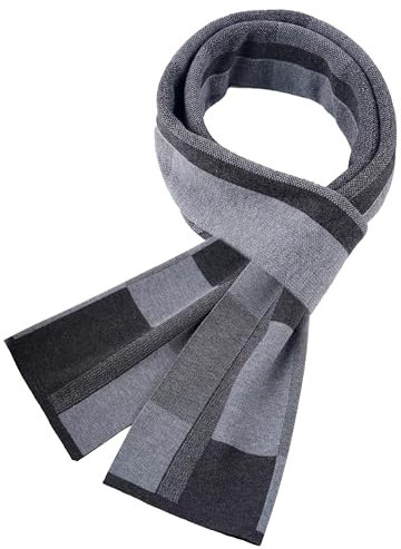 CAOZITOU Merinowolle WintersSchal Heren Damen, Warm Komfort Weich Leicht Winter Damen Schals, 180cm×30cm (HellGrau)