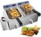 TAIMIKO Double Friteuse Électrique, Friteuse Professionnelle Commerciale en INOX 2 réservoir Professionnelle 6L*2 avec Robinet de Vidange,Minuterie de 60 minutes Friteuse Professionnelle 2500W*2