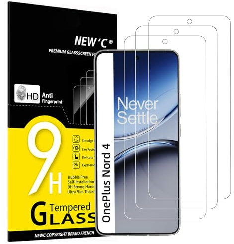 NEW'C 3 Stück für OnePlus Nord 4 für Panzerglas, Frei von Kratzern, 9H Härte, HD Displayschutzfolie, 0.33mm Ultra-klar, Ultrabeständig