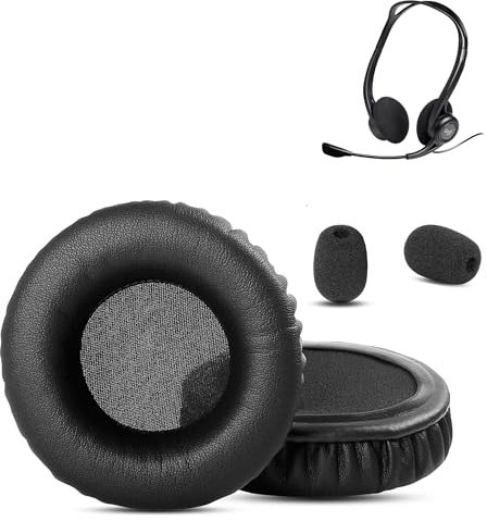 XRHTONG Prime Ersatz-Ohrpolster kompatibel mit Logitech PC Headset 960 USB, Ohrpolsterkissen (Proteinleder/Memory-Schaum)