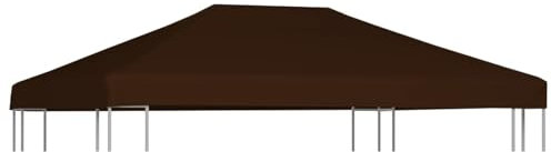 Sufrk Obere Abdeckung für Pavillon, 310 g/m², 3 x 4 m, braun, Plane für Pavillon aus 100 % Polyester, für Gartenpavillon, verschiedene Modelle