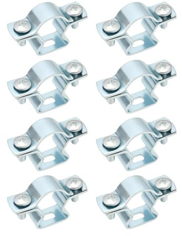 EMSea Confezione da 8 morsetti per tubi in acciaio zincato, morsetto per spaziatura tubi M20, adatti per tubi di diametro 19-23 mm, staffa resistente per impianti idraulici, HVAC e costruzioni