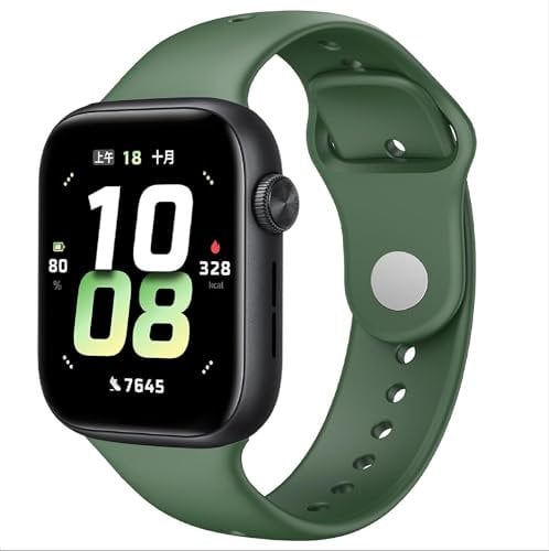 GIOPUEY Cinturini Compatibile con Honor Watch 5, Morbido Silicone Cinturino [Resistente all'Usura] [Traspirante] - Dark Green