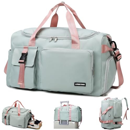 YOUYIKE Bolsa de Deporte para Mujer y Hombre, Bolsa de Viaje, 42L Bolsa Deporte Grande con Compartimento para Zapatos y Compartimento para Mojados, für Viajar, Fitness, Deporte