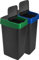 LAVV HOUSEWARES LTD Double Plastic Indoor Recycling Bin with Swing Lid Top Colour Coded (Green & Blue, 2 x 60L)