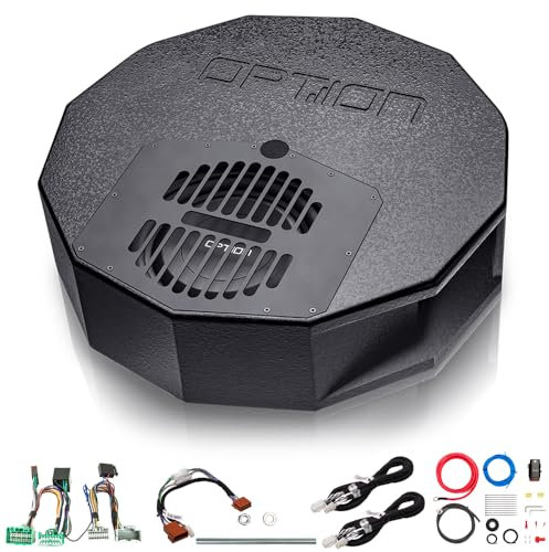 Option Subwoofer Kit kompatibel mit Opel Astra K (Baujahr 2015-2021) - Aktiver Reserverad-Subwoofer DRIVE10BRA im Plug & Play Set für Opel Astra K inkl. Stromkabel-Kit