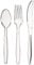 aaksh 555 Pack of 75 Premium Quality Reusable Strong Plastic Clear Cutlery Set [25 Fork, 25 Knives, and 25 Spoons] Durable Cutlery Set for Birthday, Business Events, Christmas, Household