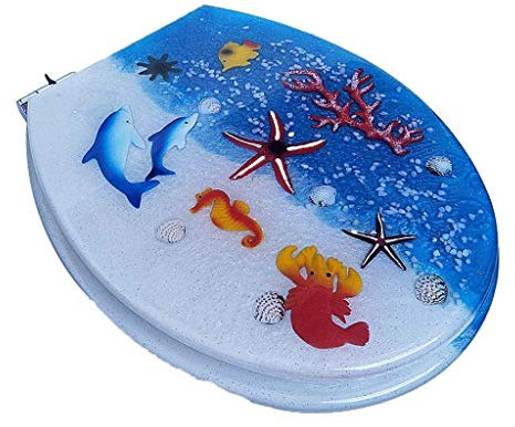 LYLXSF Resin Toilet Seat Thickening Mute Silent Toilet Lid Blue Toilet Lid Toilet Seat Toilet Seat Resin Color Toilet Lid Thickening Slow