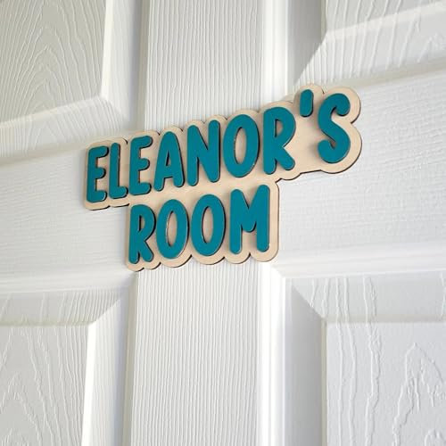 Personalised Wooden Kids Door Sign – Custom Name Plaque for Boys & Girls, Nursery Wall Name Sign, Bedroom Door Nameplate, Children's Room Decor, Custom Wooden Name Sign (Style 5)