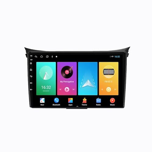 Android 13 2 DIN Pantalla Táctil Radio 9 Coche Pantalla para Hyundai i30 II 2 GD 2011-2017 con Enlace Espejo/Navegación GPS/Radio FM/BT/Mandos Volante/Reproductor Multimedia(2+32G)
