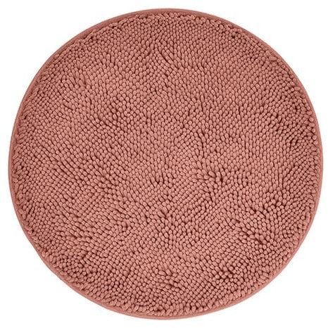 Insun Tapis de Bain Rond en Chenille, Tapis de Douche Absorbant Antidérapant Rose poudré 60 cm