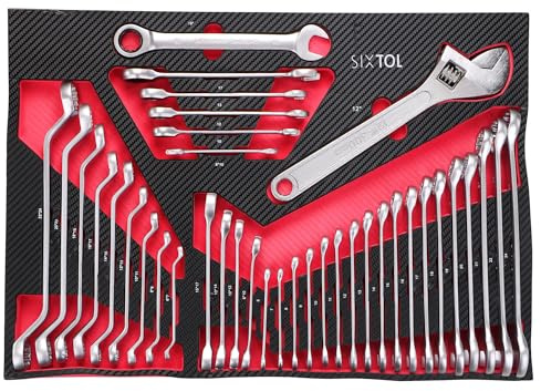 SIXTOL Mechanic Tool Tray 11 | Wrench Set Module 39pcs | EVA Tool Tray | Workshop Trolley Insert