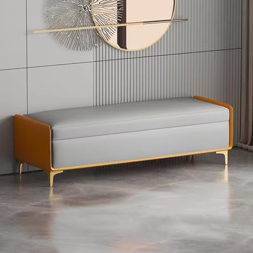 Aufbewahrungsbank, gepolstert, Kunstleder, lange Bettbank mit extra Stauraum, Schlafzimmer-Organizer (B 110 x 40 x 40 cm)