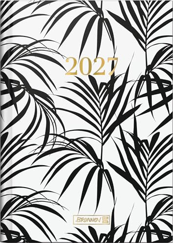 BRUNNEN 1079612017 Buchkalender Mod. 796 2027 Jungle A5, Papier: 2 Seiten = 1 Woche, halbstündliche Einteilung von 7-20 Uhr, nicht Sa. und So.