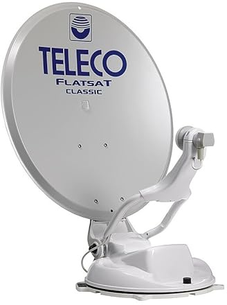 TELECO Automatische Satellitenanlage Flatsat Classic BT 65, Weiß, DVB-S2 HD, 16 Satelliten