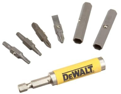 DEWALT Bit Set with 6-in-1 Flip and Switch Driver System, 7-Piece (DW2336), Yellow