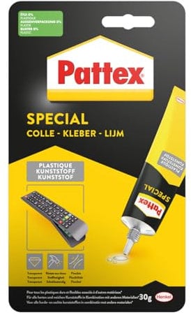 Pattex Spezialkleber Kunststoff, für eine Vielzahl an Kombinationsverklebungen mit hohen Festigkeiten, 30g