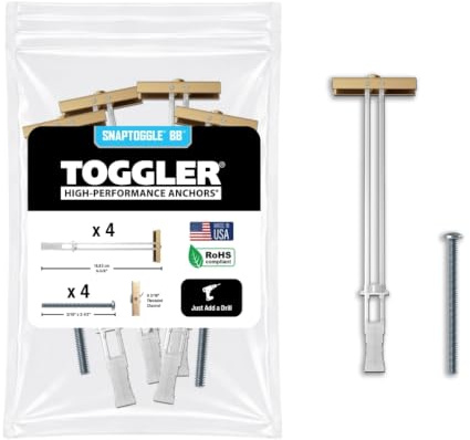 Toggler 25029 SnapToggler M5 Bolt Anchor, Silver, Pack of 4
