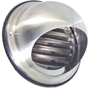 Edelstahl Abluftgitter LG-5010 Rund Rohranschluss DIN 100 Lüftungsgitter