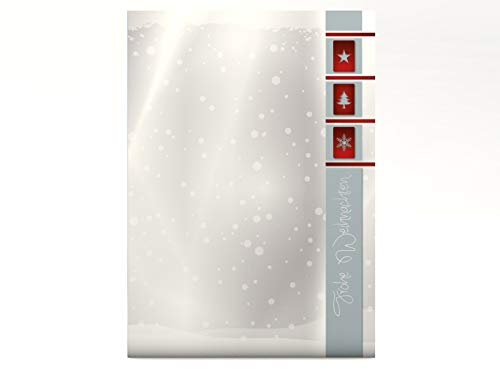 Weihnachtsbriefpapier | Weiße Weihnacht | 20 Blatt weihnachtliches Motivpapier DIN A4 | Briefpapier