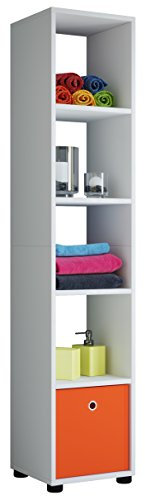 VCM Holz Badezimmerschrank | Badmöbel | Stand Badregal | Badezimmer | Hochschrank | Maße ca H. 152 x B. 31 x T. 30 cm - Benos-5
